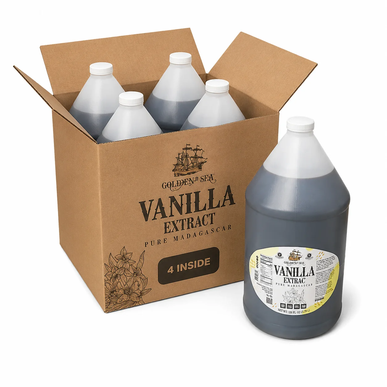 4 items BOX – Vanilla Extract 1 Gallon (128 FL oz)